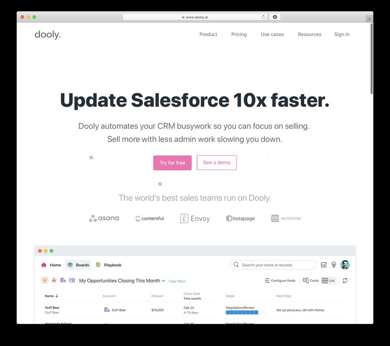 Dooly marketing site.