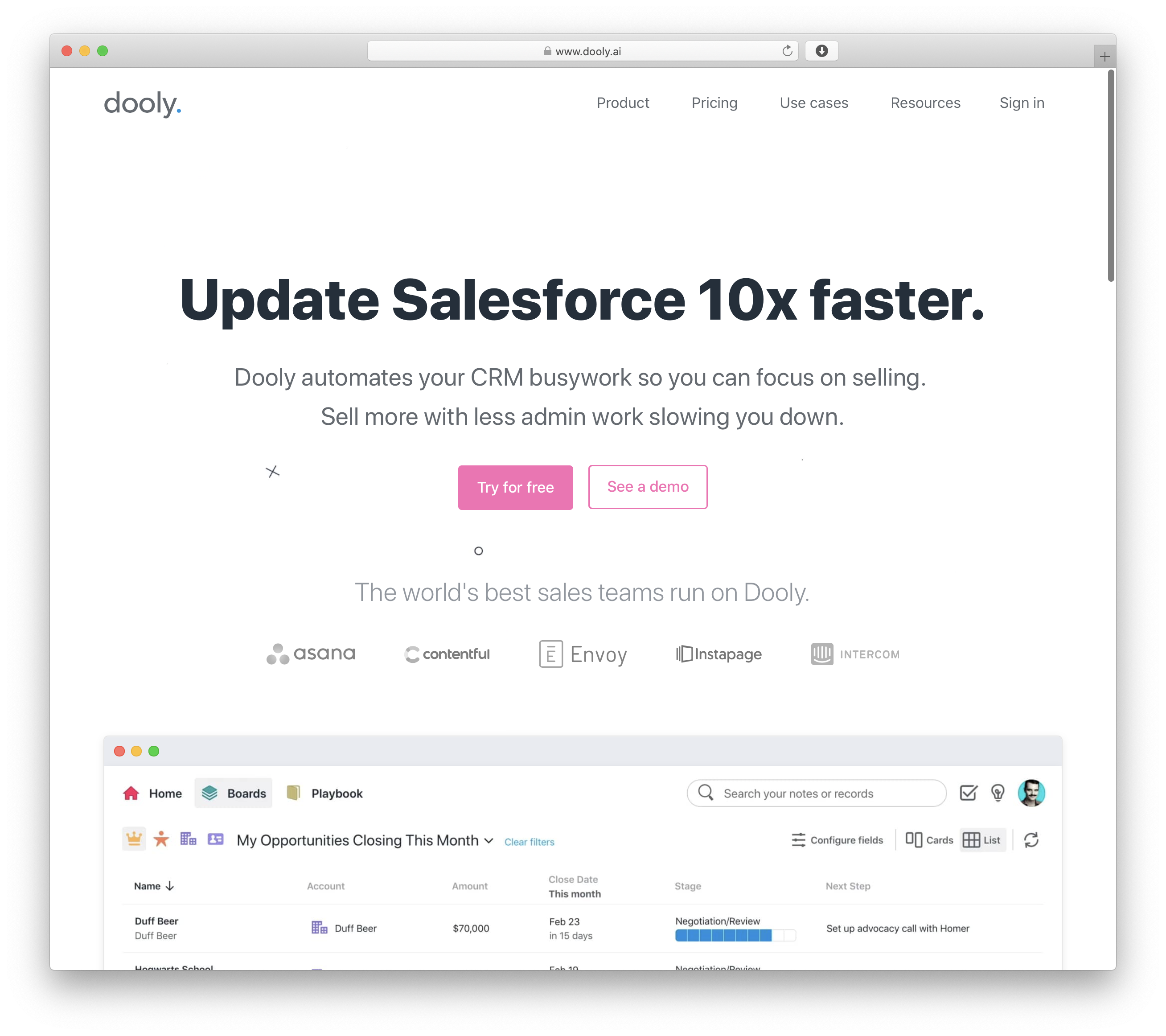 Dooly marketing site.